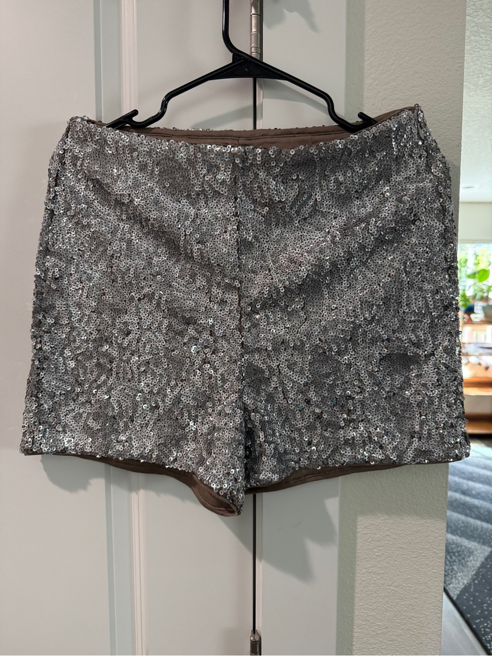 Express Silver Sequin High-Waist Women’s Shorts